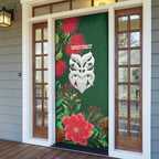 Maori Wheku Meri Kirihimete Personalised Door Cover All Green Indigenous Maori Motif - Aussie Hoodie