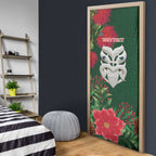 Maori Wheku Meri Kirihimete Personalised Door Cover All Green Indigenous Maori Motif - Aussie Hoodie