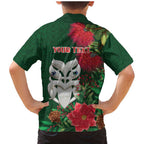 Maori Wheku Meri Kirihimete Personalised Family Matching Mermaid Dress and Hawaiian Shirt All Green Indigenous Maori Motif - Aussie Hoodie
