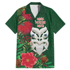 Maori Wheku Meri Kirihimete Personalised Family Matching Mermaid Dress and Hawaiian Shirt All Green Indigenous Maori Motif - Aussie Hoodie