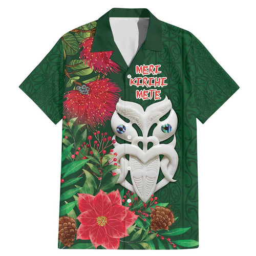 Maori Wheku Meri Kirihimete Personalised Family Matching Mermaid Dress and Hawaiian Shirt All Green Indigenous Maori Motif - Aussie Hoodie