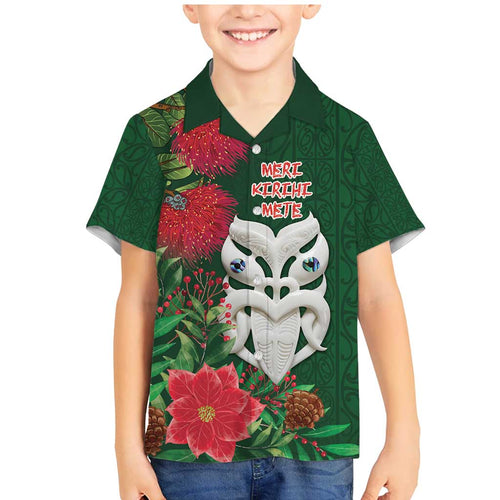 Maori Wheku Meri Kirihimete Personalised Family Matching Mermaid Dress and Hawaiian Shirt All Green Indigenous Maori Motif - Aussie Hoodie
