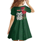 Maori Wheku Meri Kirihimete Personalised Family Matching Off The Shoulder Long Sleeve Dress and Hawaiian Shirt All Green Indigenous Maori Motif - Aussie Hoodie