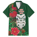 Maori Wheku Meri Kirihimete Personalised Family Matching Off Shoulder Maxi Dress and Hawaiian Shirt All Green Indigenous Maori Motif - Aussie Hoodie