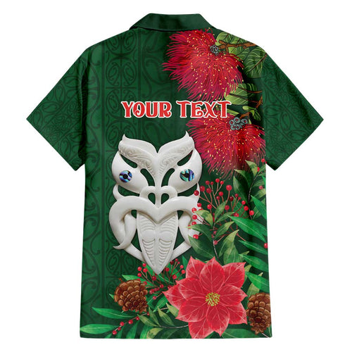 Maori Wheku Meri Kirihimete Personalised Family Matching Short Sleeve Bodycon Dress and Hawaiian Shirt All Green Indigenous Maori Motif - Aussie Hoodie
