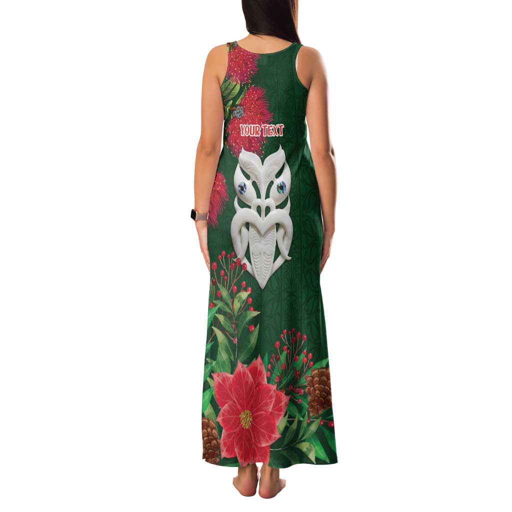Maori Wheku Meri Kirihimete Personalised Family Matching Tank Maxi Dress and Hawaiian Shirt All Green Indigenous Maori Motif - Aussie Hoodie