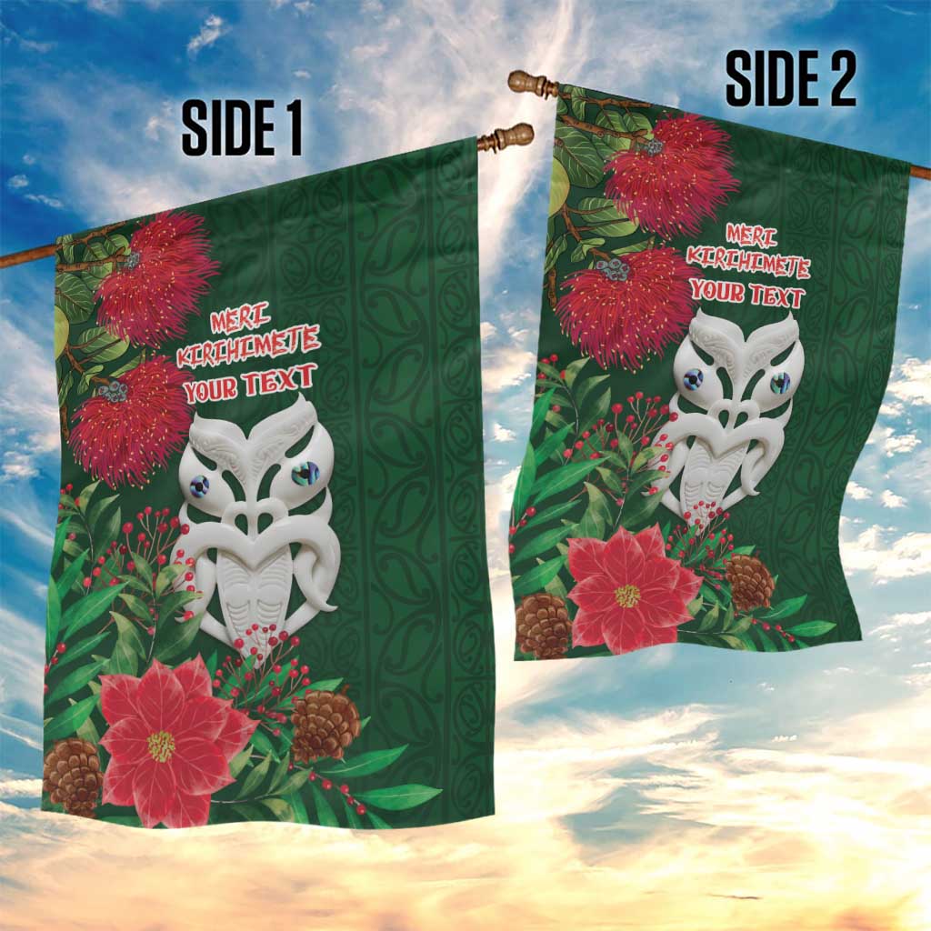 Maori Wheku Meri Kirihimete Personalised Garden Flag All Green Indigenous Maori Motif - Aussie Hoodie