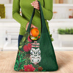 Maori Wheku Meri Kirihimete Personalised Grocery Bag All Green Indigenous Maori Motif - Aussie Hoodie