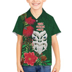 Maori Wheku Meri Kirihimete Personalised Hawaiian Shirt All Green Indigenous Maori Motif - Aussie Hoodie