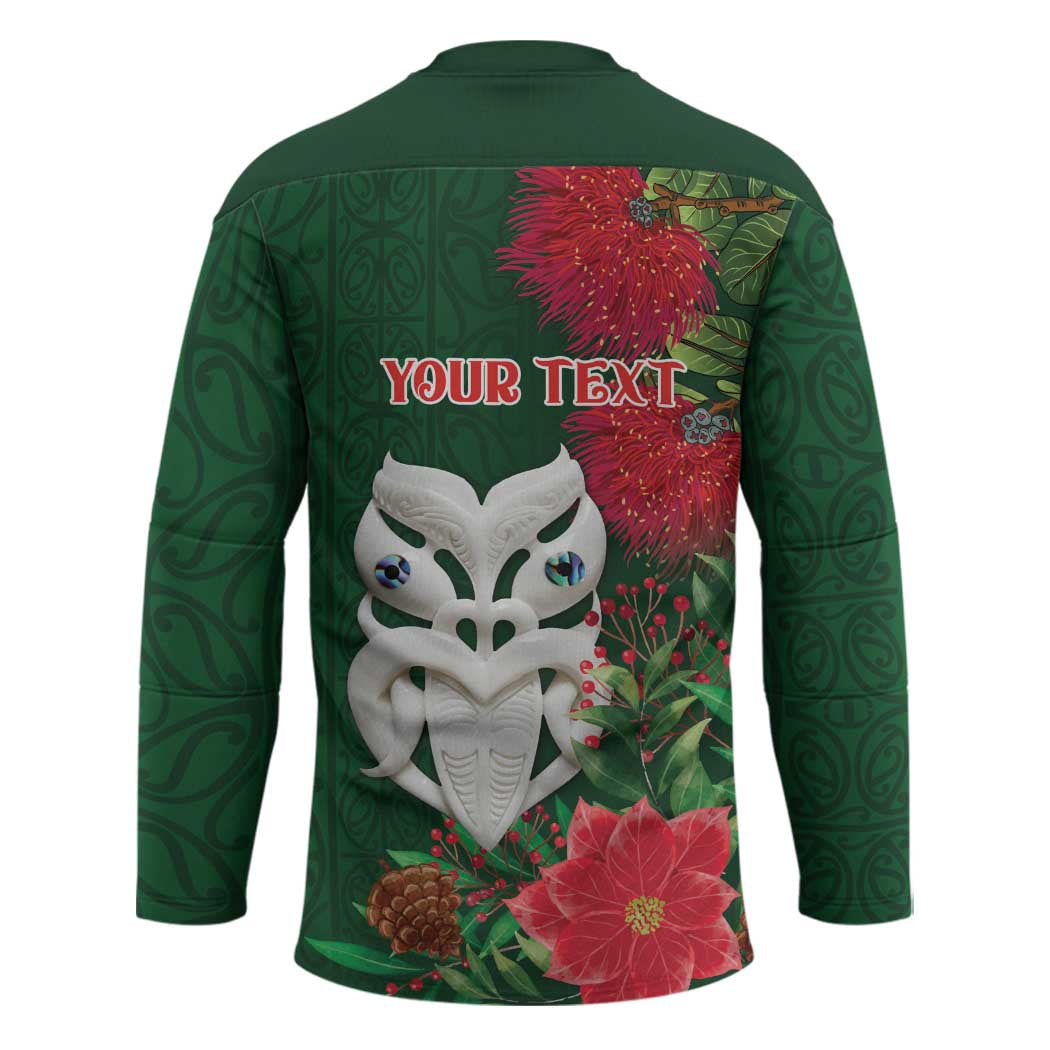Maori Wheku Meri Kirihimete Personalised Hockey Jersey All Green Indigenous Maori Motif - Aussie Hoodie