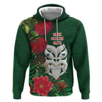 Maori Wheku Meri Kirihimete Personalised Hoodie All Green Indigenous Maori Motif - Aussie Hoodie