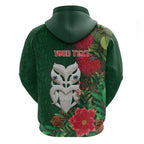 Maori Wheku Meri Kirihimete Personalised Hoodie All Green Indigenous Maori Motif - Aussie Hoodie