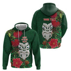 Maori Wheku Meri Kirihimete Personalised Hoodie All Green Indigenous Maori Motif - Aussie Hoodie