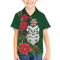 Maori Wheku Meri Kirihimete Personalised Kid Hawaiian Shirt All Green Indigenous Maori Motif - Aussie Hoodie