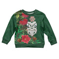 Maori Wheku Meri Kirihimete Personalised Kid Ugly Christmas Sweater All Green Indigenous Maori Motif - Aussie Hoodie