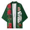 Maori Wheku Meri Kirihimete Personalised Kimono All Green Indigenous Maori Motif - Aussie Hoodie