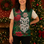 Maori Wheku Meri Kirihimete Personalised Christmas Knitted V-Neck Vest All Green Indigenous Maori Motif - Aussie Hoodie