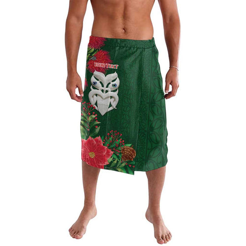 Maori Wheku Meri Kirihimete Personalised Lavalava All Green Indigenous Maori Motif - Aussie Hoodie
