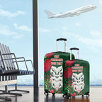 Maori Wheku Meri Kirihimete Personalised Luggage Cover All Green Indigenous Maori Motif - Aussie Hoodie
