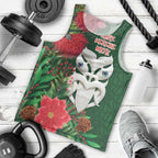 Maori Wheku Meri Kirihimete Personalised Men Tank Top All Green Indigenous Maori Motif - Aussie Hoodie