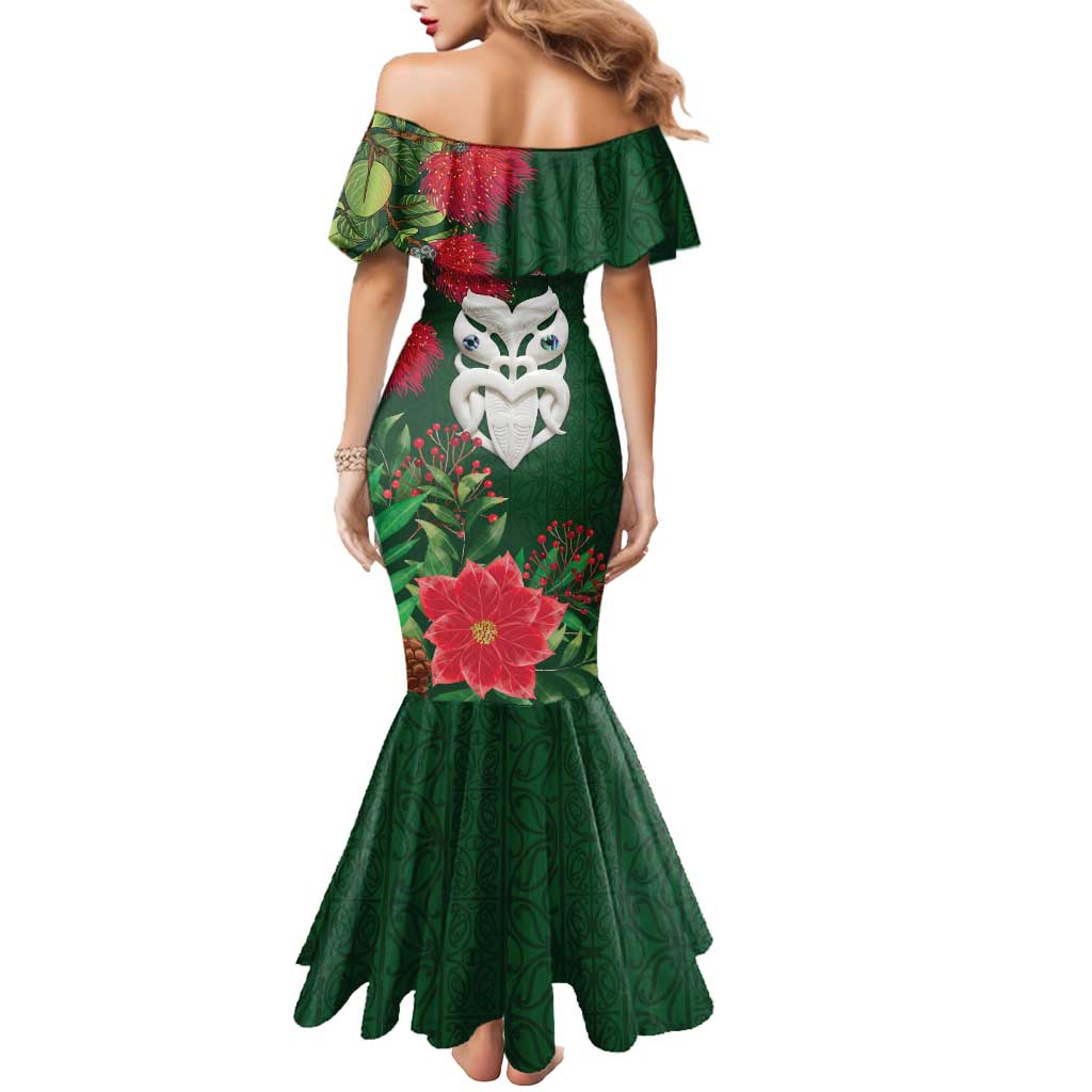 Maori Wheku Meri Kirihimete Personalised Mermaid Dress All Green Indigenous Maori Motif - Aussie Hoodie