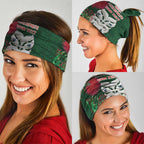 Maori Wheku Meri Kirihimete Personalised Neck Gaiter All Green Indigenous Maori Motif - Aussie Hoodie