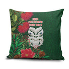 Maori Wheku Meri Kirihimete Personalised Pillow Cover All Green Indigenous Maori Motif - Aussie Hoodie