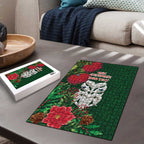 Maori Wheku Meri Kirihimete Personalised Puzzle All Green Indigenous Maori Motif - Aussie Hoodie