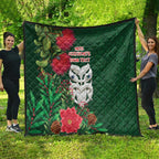 Maori Wheku Meri Kirihimete Personalised Quilt All Green Indigenous Maori Motif - Aussie Hoodie