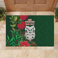 Maori Wheku Meri Kirihimete Personalised Rubber Doormat All Green Indigenous Maori Motif - Aussie Hoodie