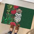 Maori Wheku Meri Kirihimete Personalised Rubber Doormat All Green Indigenous Maori Motif - Aussie Hoodie