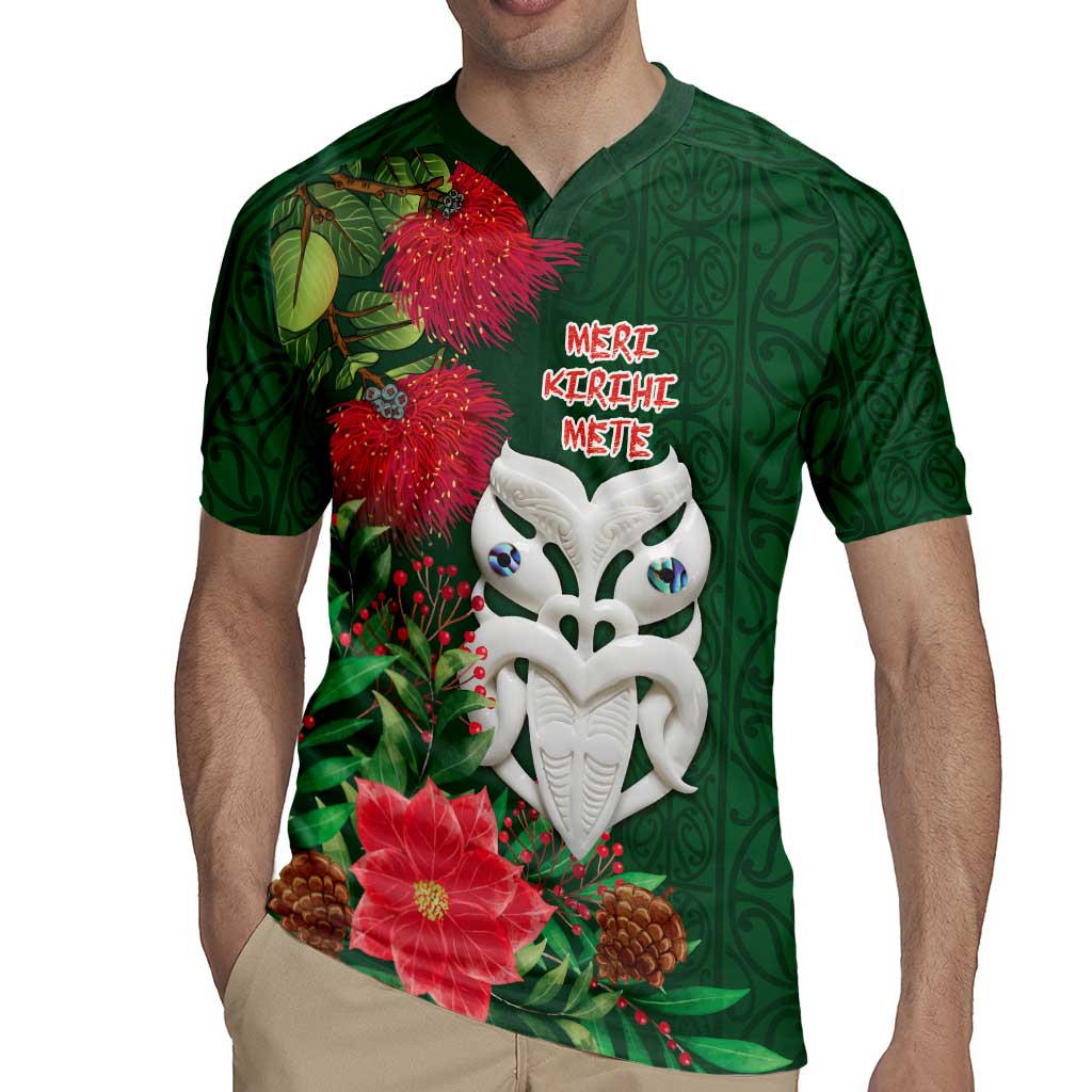 Maori Wheku Meri Kirihimete Personalised Rugby Jersey All Green Indigenous Maori Motif - Aussie Hoodie