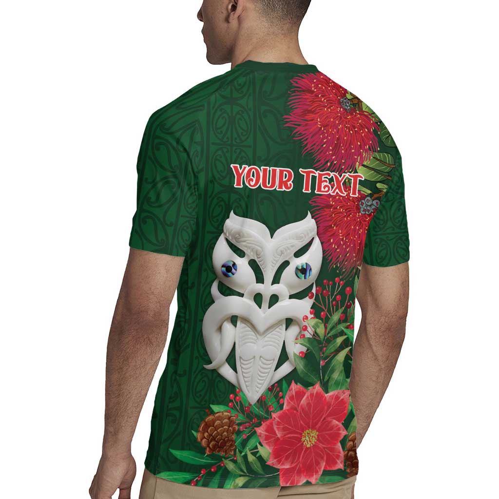 Maori Wheku Meri Kirihimete Personalised Rugby Jersey All Green Indigenous Maori Motif - Aussie Hoodie