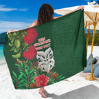 Maori Wheku Meri Kirihimete Personalised Sarong All Green Indigenous Maori Motif - Aussie Hoodie