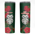 Maori Wheku Meri Kirihimete Personalised Skinny Tumbler All Green Indigenous Maori Motif - Aussie Hoodie