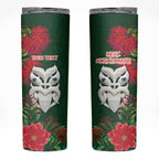 Maori Wheku Meri Kirihimete Personalised Skinny Tumbler All Green Indigenous Maori Motif - Aussie Hoodie
