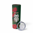 Maori Wheku Meri Kirihimete Personalised Skinny Tumbler All Green Indigenous Maori Motif - Aussie Hoodie