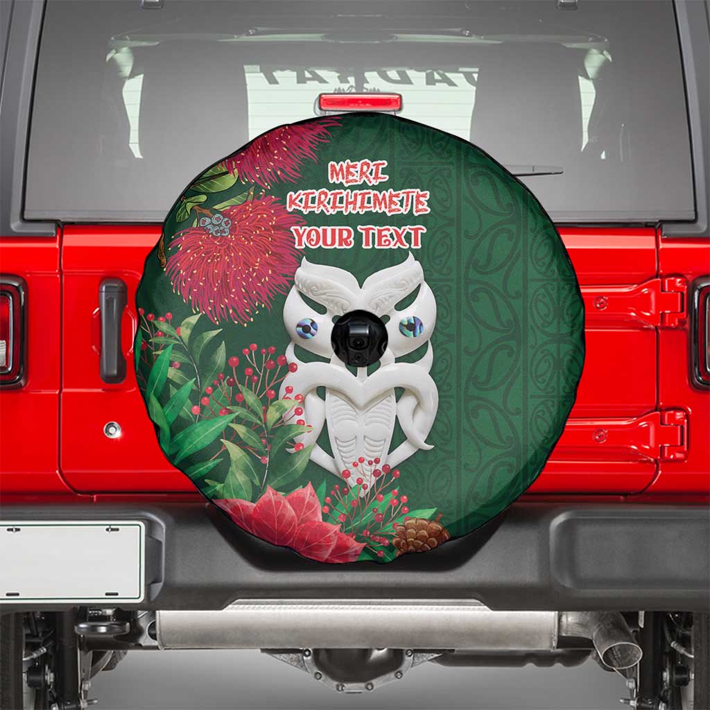 Maori Wheku Meri Kirihimete Personalised Spare Tire Cover All Green Indigenous Maori Motif - Aussie Hoodie