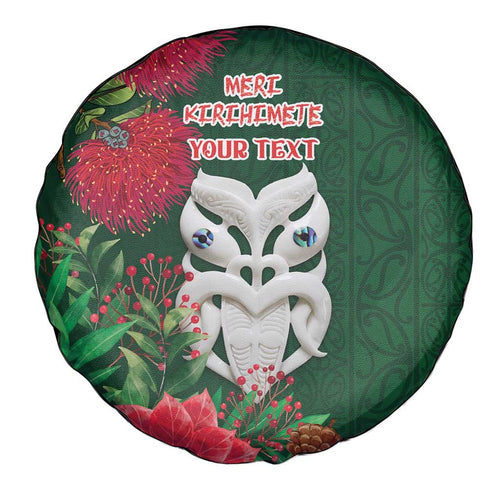 Maori Wheku Meri Kirihimete Personalised Spare Tire Cover All Green Indigenous Maori Motif - Aussie Hoodie