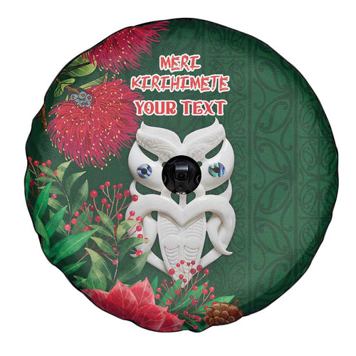 Maori Wheku Meri Kirihimete Personalised Spare Tire Cover All Green Indigenous Maori Motif - Aussie Hoodie