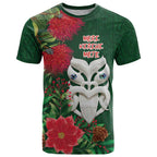 Maori Wheku Meri Kirihimete Personalised T Shirt All Green Indigenous Maori Motif - Aussie Hoodie