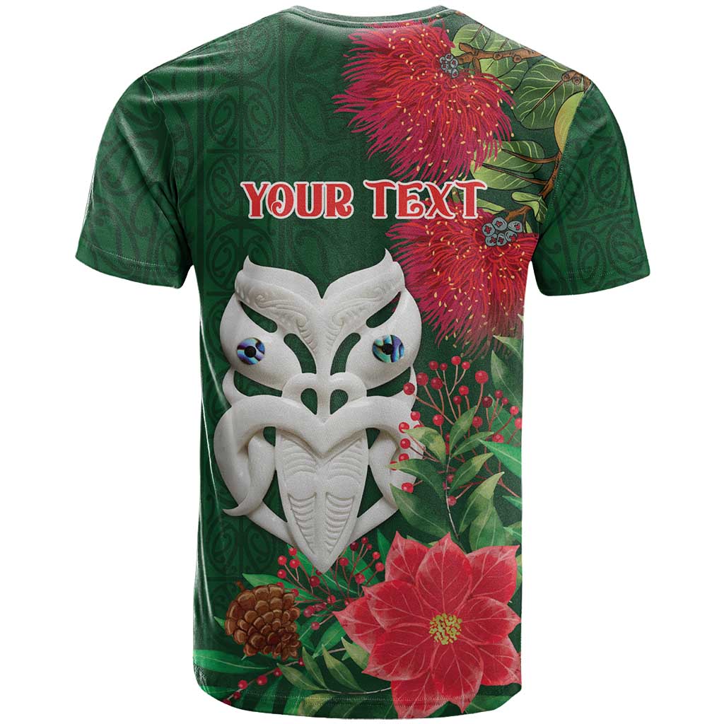Maori Wheku Meri Kirihimete Personalised T Shirt All Green Indigenous Maori Motif - Aussie Hoodie
