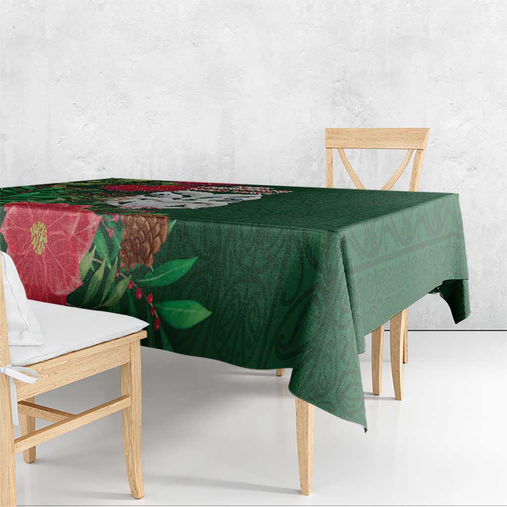 Maori Wheku Meri Kirihimete Personalised Tablecloth All Green Indigenous Maori Motif - Aussie Hoodie