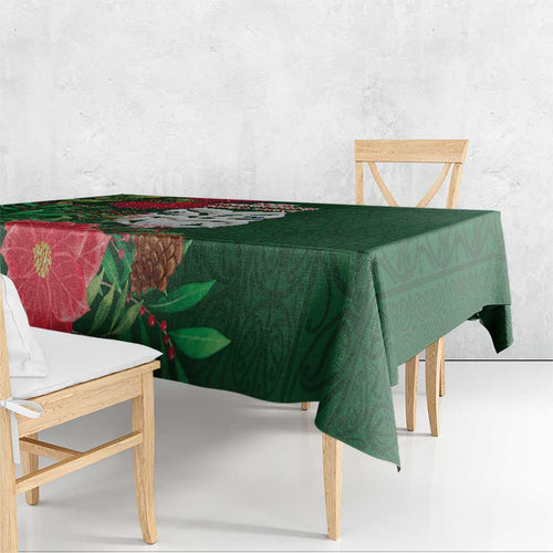 Maori Wheku Meri Kirihimete Personalised Tablecloth All Green Indigenous Maori Motif - Aussie Hoodie