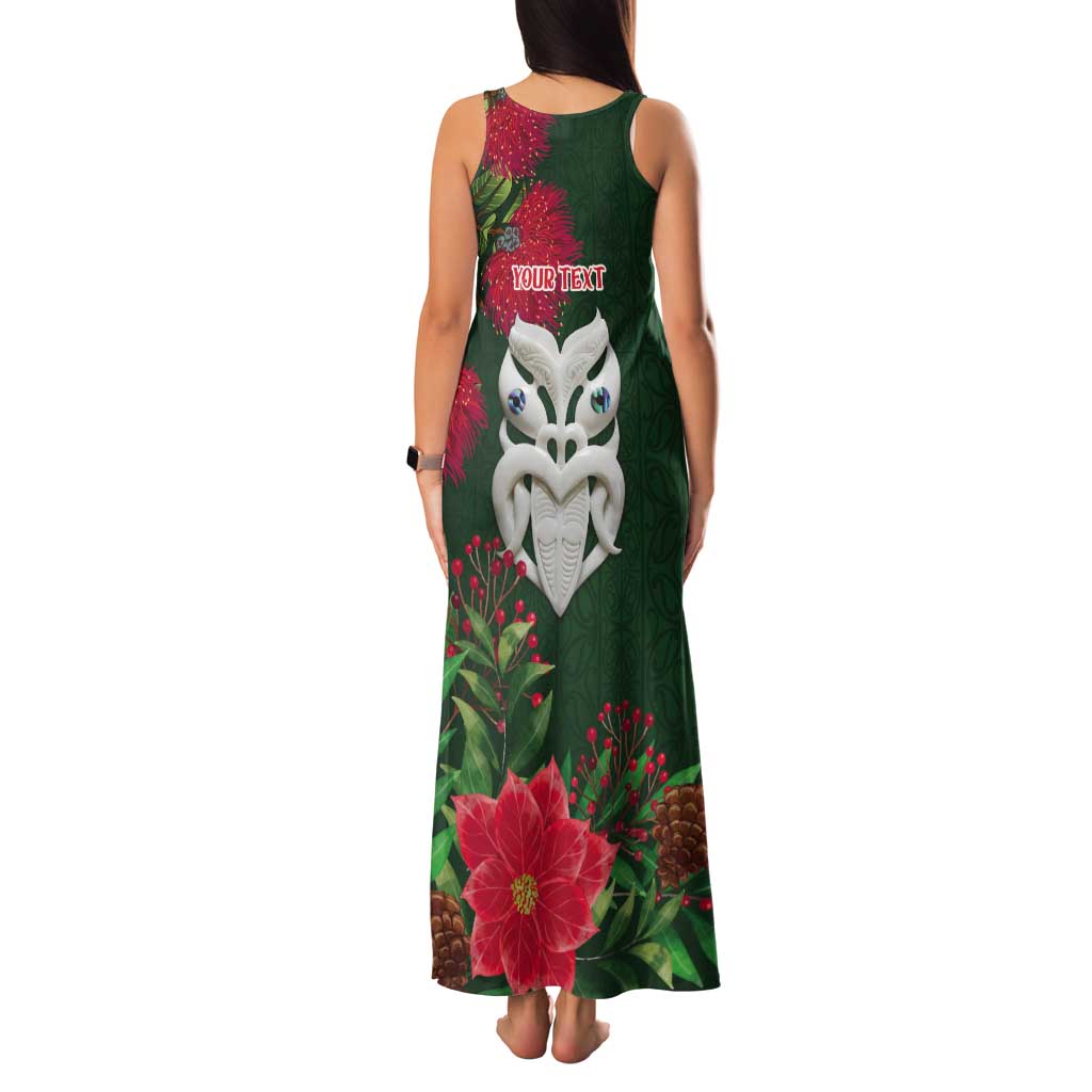 Maori Wheku Meri Kirihimete Personalised Tank Maxi Dress All Green Indigenous Maori Motif - Aussie Hoodie