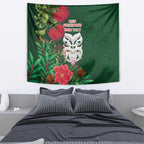 Maori Wheku Meri Kirihimete Personalised Tapestry All Green Indigenous Maori Motif - Aussie Hoodie