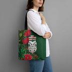 Maori Wheku Meri Kirihimete Personalised Tote Bag All Green Indigenous Maori Motif - Aussie Hoodie