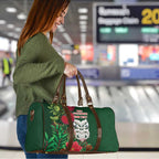 Maori Wheku Meri Kirihimete Personalised Travel Bag All Green Indigenous Maori Motif - Aussie Hoodie