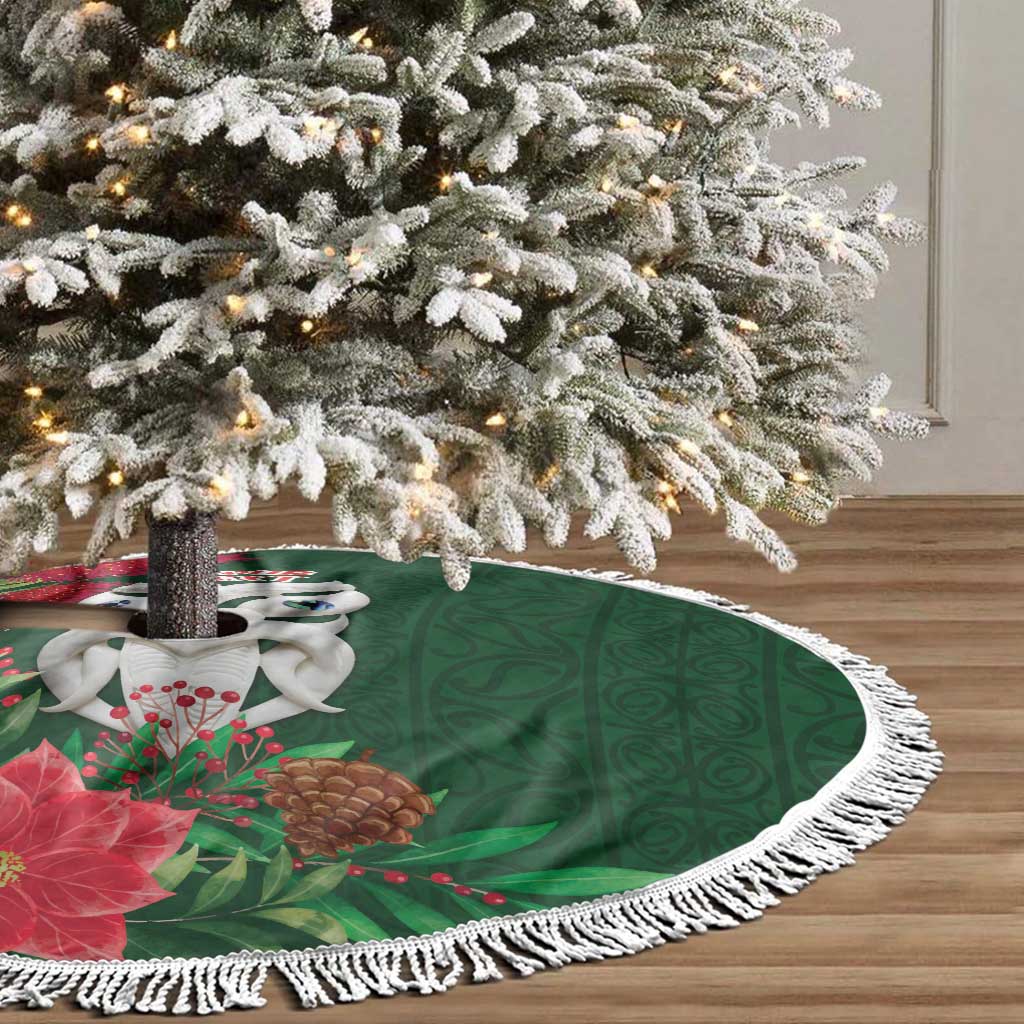 Maori Wheku Meri Kirihimete Personalised Tree Skirt All Green Indigenous Maori Motif - Aussie Hoodie