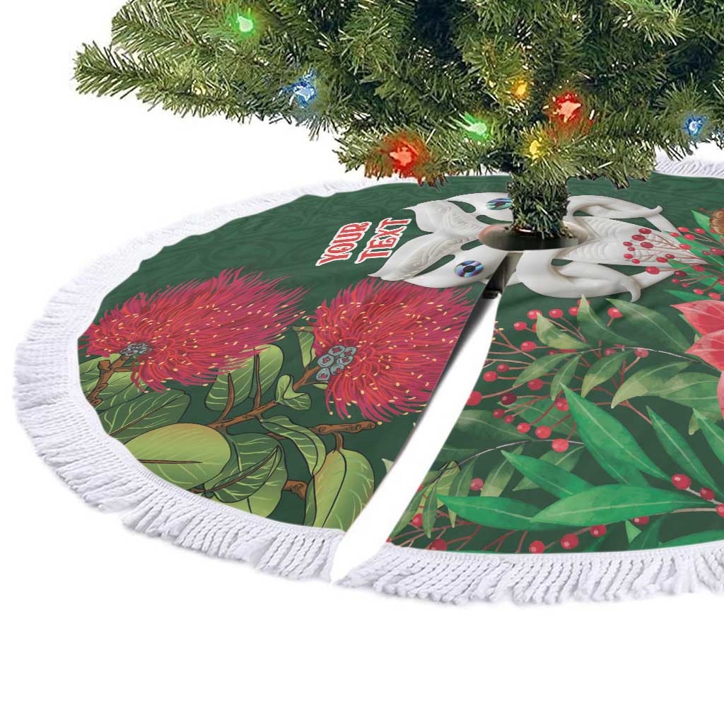 Maori Wheku Meri Kirihimete Personalised Tree Skirt All Green Indigenous Maori Motif - Aussie Hoodie